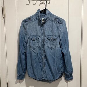 American Eagle Outfitters Light Blue Denim Shirt